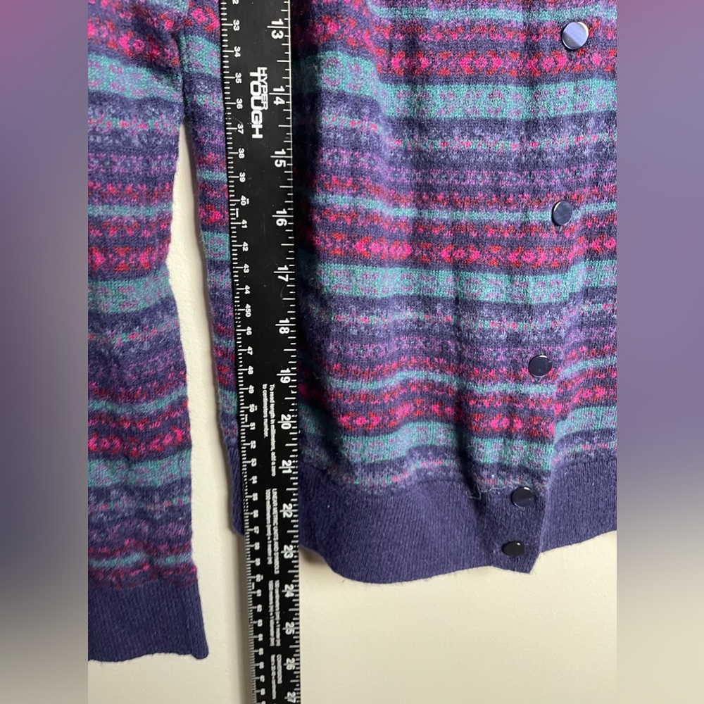 Talbots Lambswool Multicolored Button Up Long Sle… - image 5